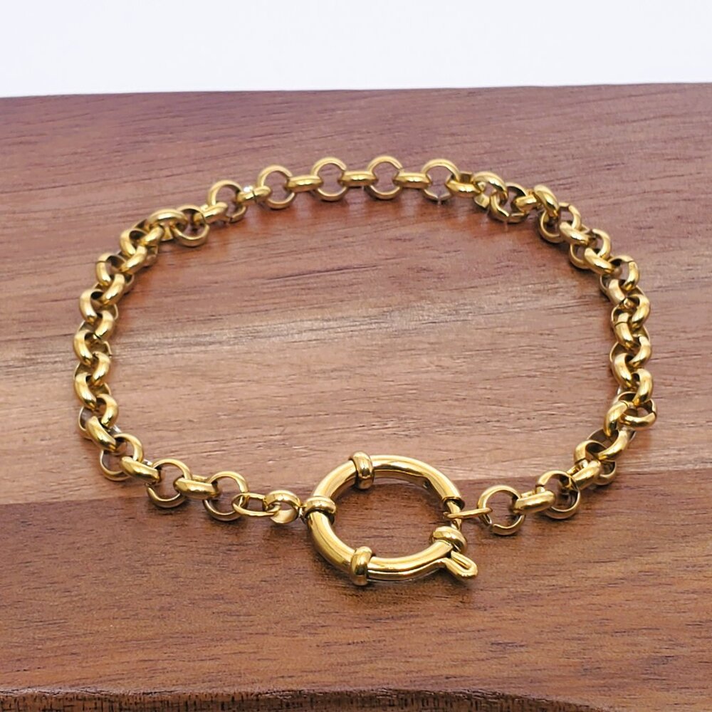 14K Gold Womens 7" Chain Link Style Bracelet Ladies 7 in New 14 K Silver Jewelry